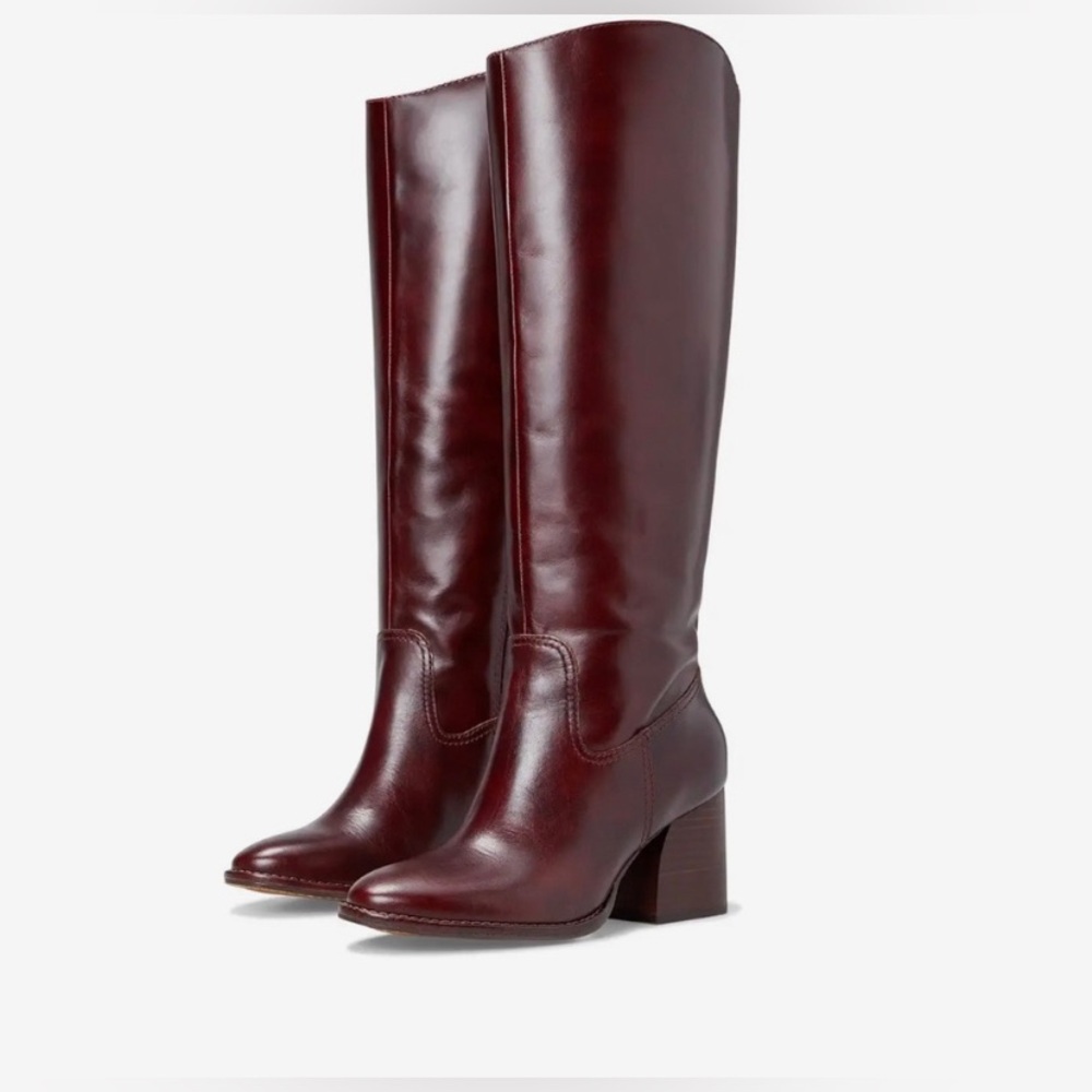 NEW Vince Camuto Leila Wide Calf Knee High Boot Rich Mahogany Size 8.5